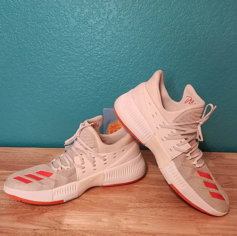 Adidas Dame 3 Damian Lillard Men's Basketball‎ Shoes Concrete/Red/White, Size 14